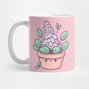 Cute Purple Hyacinth in a Pot | Kawaii House Plant Design for Plant Lovers Mug